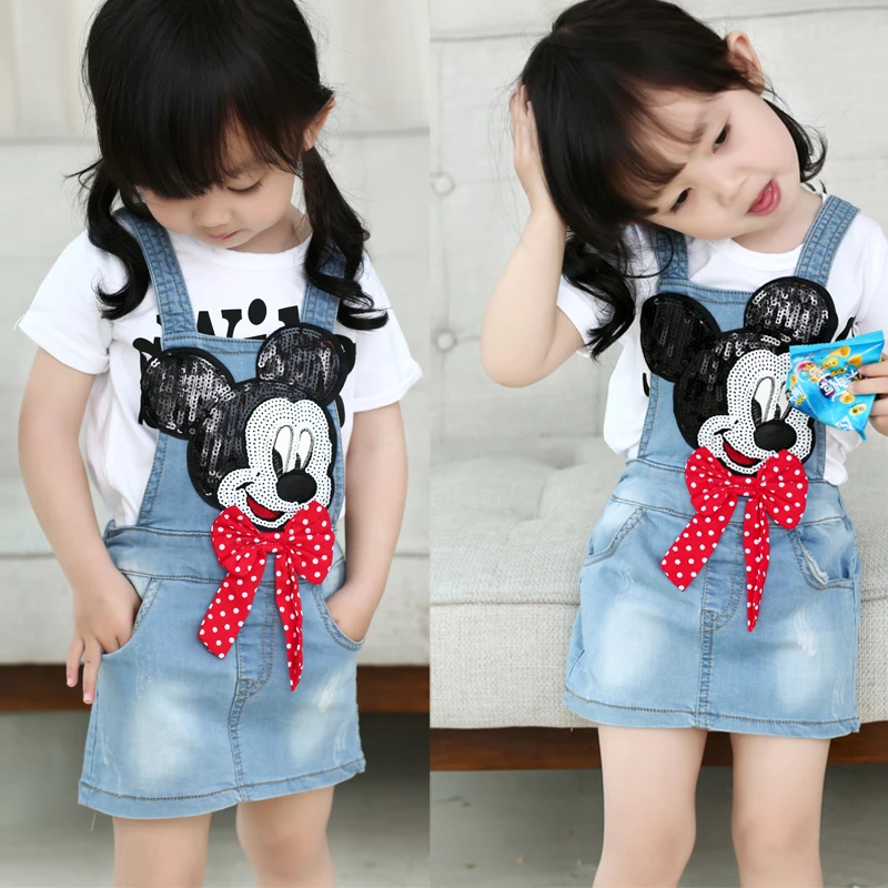 2016 детская одежда весенне летний детский комплект двойка джинсовая юбка с