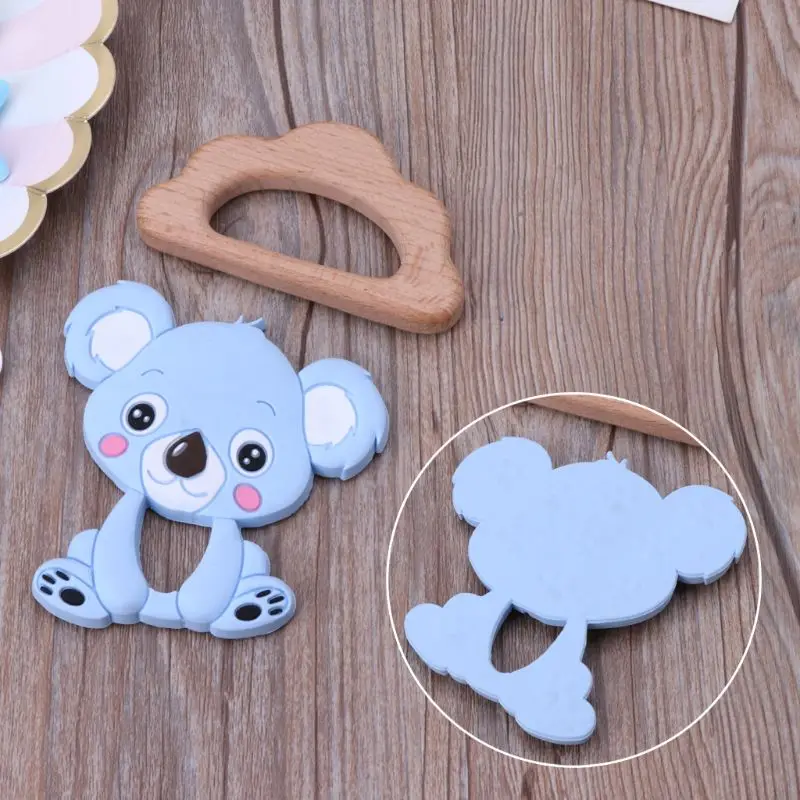 1 Набор DIY Детский прорезыватель, игрушка для кормления, ожерелье, силиконовый браслет, силиконовые бусы для прорезывания зубов, кольцо, деревянная соска, зажим для младенцев