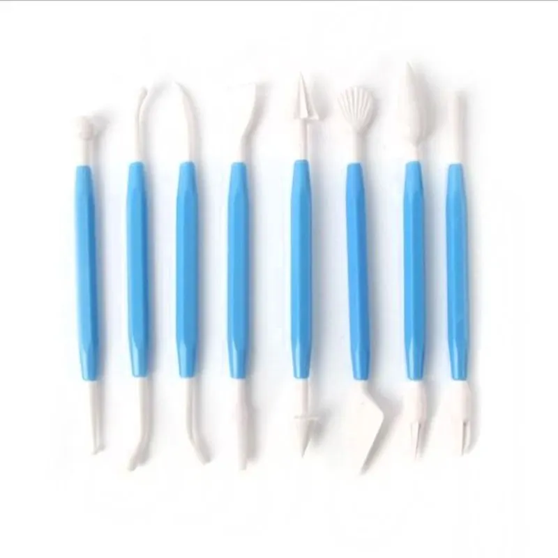 Темный хаки 8 шт./партия двухконцевый инструмент для украшения кондитерских изделий декоративные изделия из сахара ручной работы Инструменты для моделирования глиняный наконечник набор инструментов для торта резные инструменты для моделирования - Цвет: Темный хаки