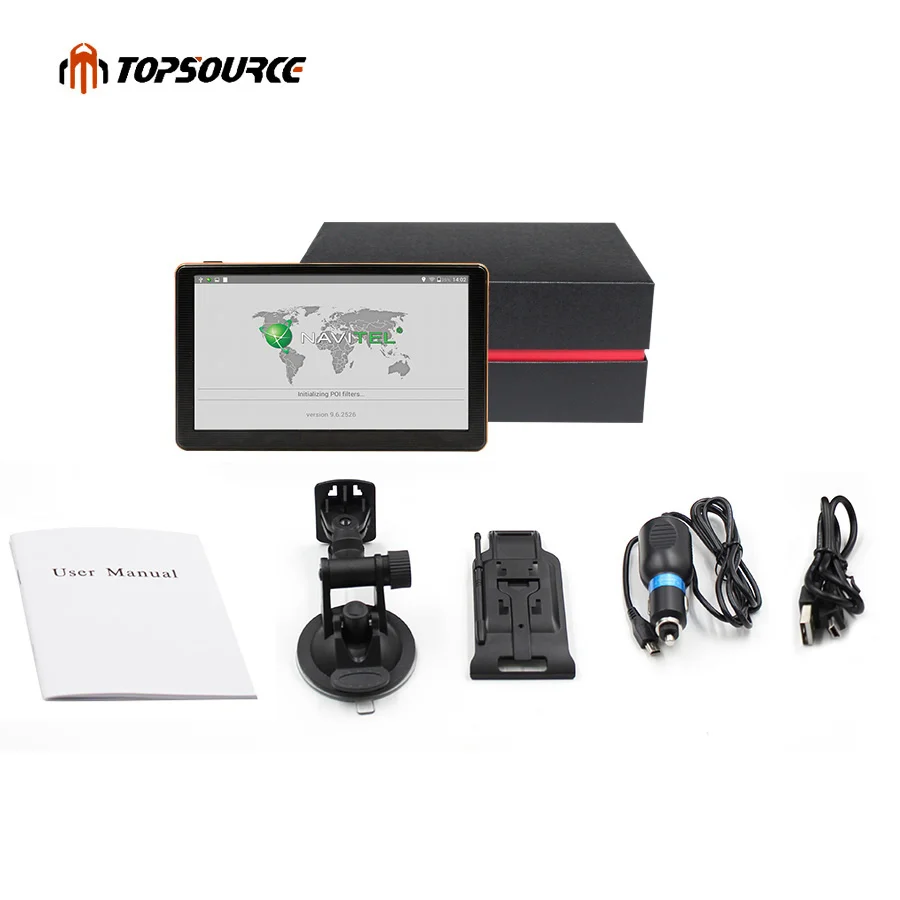 Автомобильный GPS навигатор TOPSOURCE 7 дюймовый HD емкостный экран FM встроенный 8 Гб