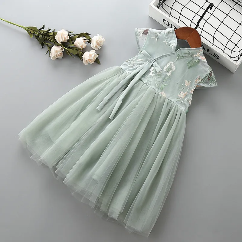 3-7 year High quality girl dress 2021 new summer Chinese style bow flower kid children clothing party formal princess | Детская одежда