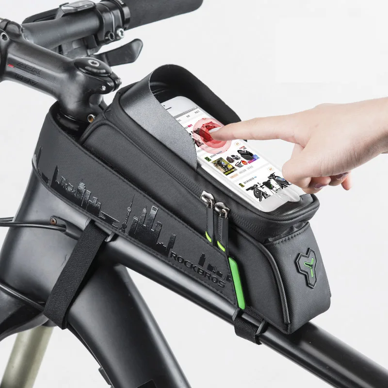 

Велосипедная сумка ROCKBROS на переднюю раму, водонепроницаемая вместительная велосипедная сумка для телефона с поддержкой сенсорного экрана ...