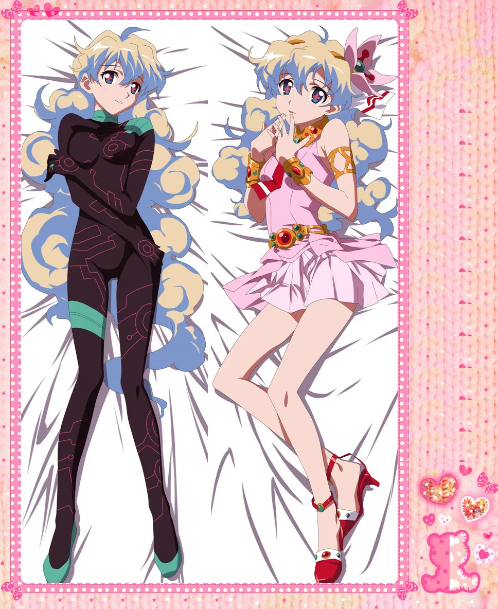 

Anime Cartoon Tengen Toppa Gurren Lagann Double-Sided Bolster Hugging Pillowcase Peach Skin 2 Way Pillow Case Cover No.55062