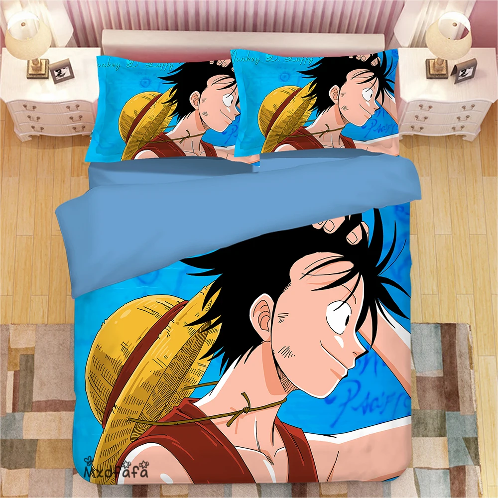 Комплект постельного белья Luffy из 1 пододеяльника и 2 наволочек в японском стиле