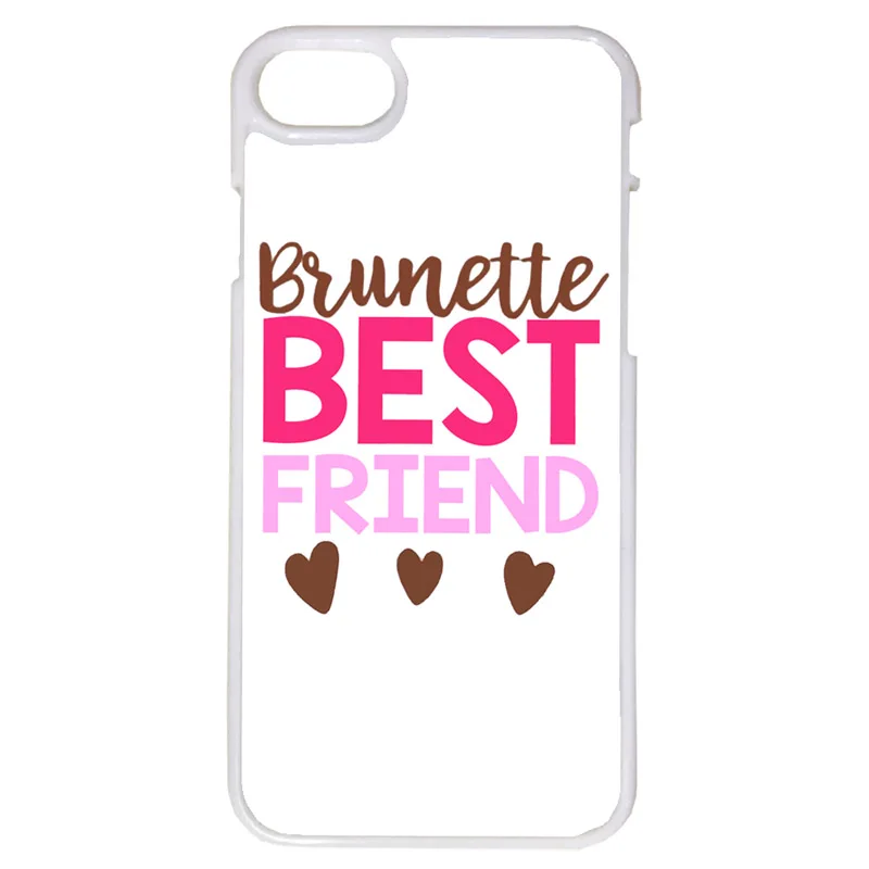 Brunette Blonde Heart Friendship Girl Best Friend Phone Case White Cover For iPhone Xs Max 8Plus Samsung Galaxy S10e +For Huawei |