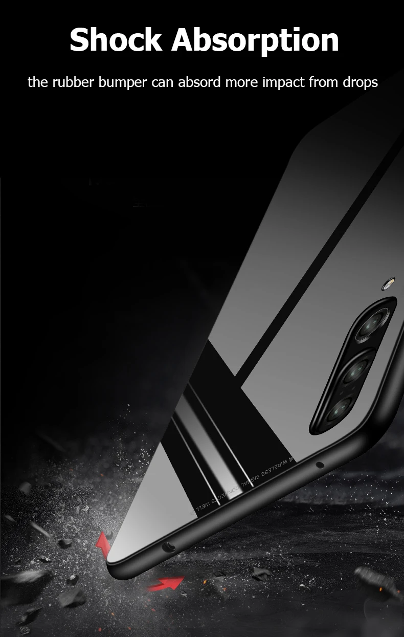 Чехол для Samsung Galaxy A7 2018 силиконовая рамка закаленное стекло жесткая задняя крышка