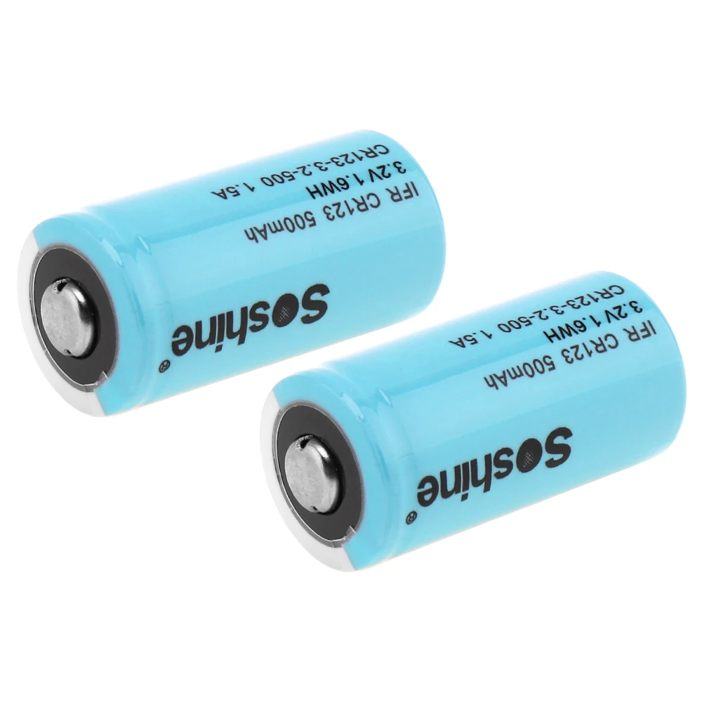 2 шт./лот IFR CR123 батарея 3 V 500mAh LiFePO4 аккумуляторная с низким саморазрядом для