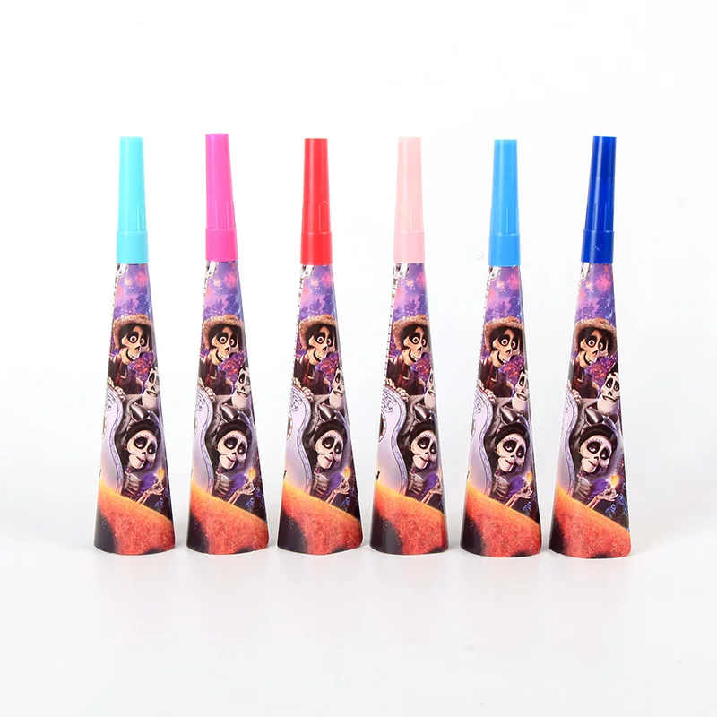 horn 6pcs COCO вечерние украшения на день рождения Детская бумага стакан с соломинкой сумка тарелка скатерть Anniversaire украшения на день рождения - Цвет: horn 6pcs
