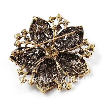 Винтажно-бронзовое покрытие темно-красные стразы хрусталь со стразами цветок |