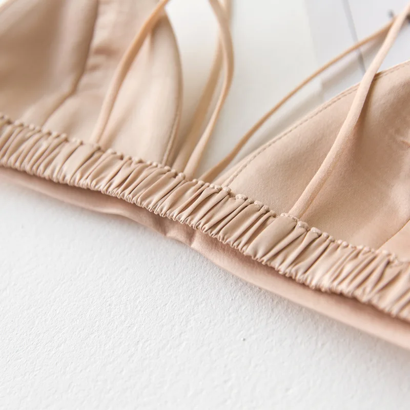 Бесшовные атласные Бюстгальтеры без косточек с треугольной чашечкой для женщин