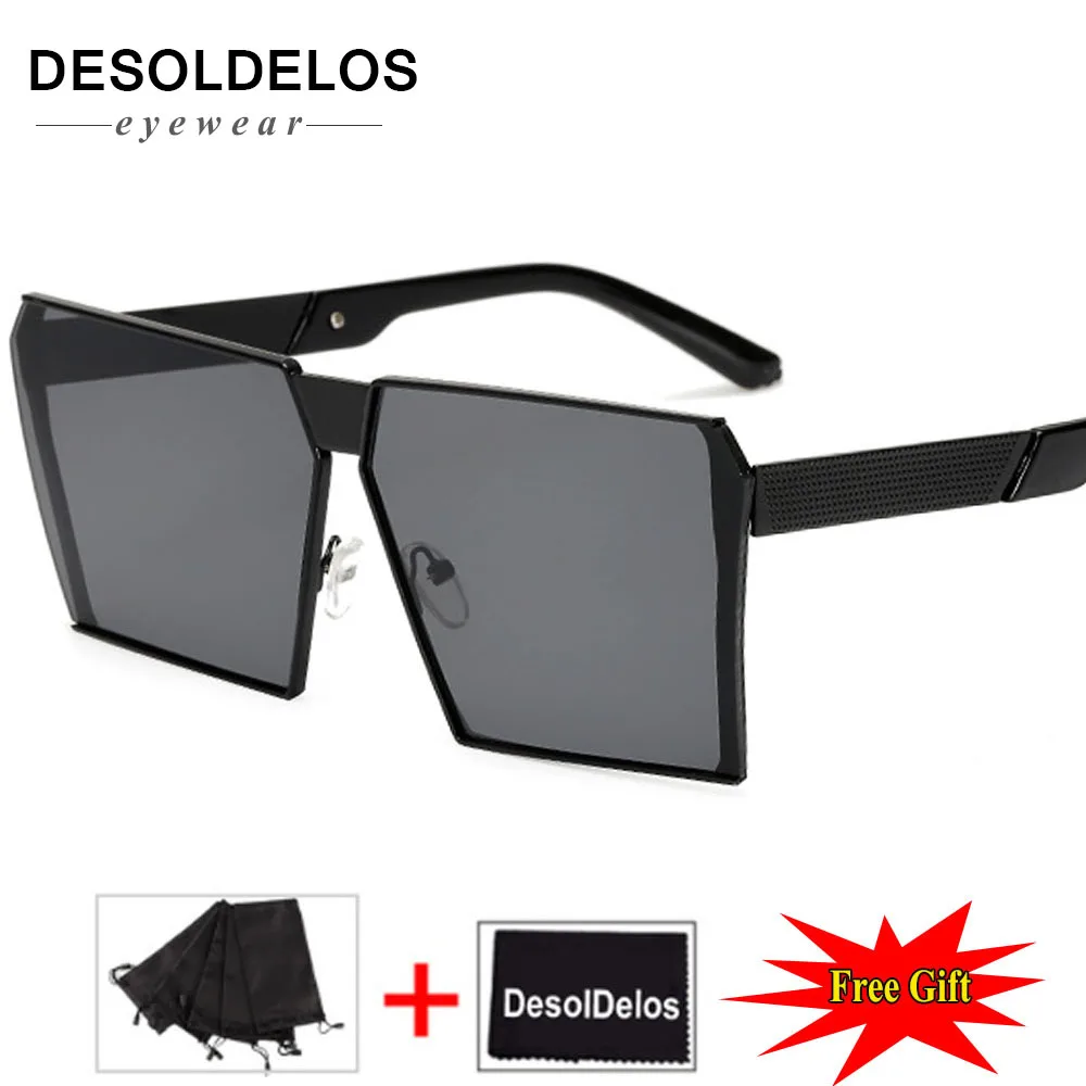 

DesolDelos Oversized men square eyeglasses frame women rimless 2019 vintage octagonal glasses frames metal clear lens