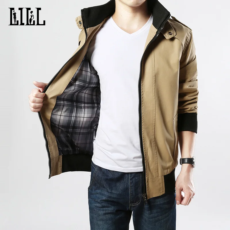 LILL | Хлопковая мужская куртка-бомбер мужское пальто весна 2017 повседневная