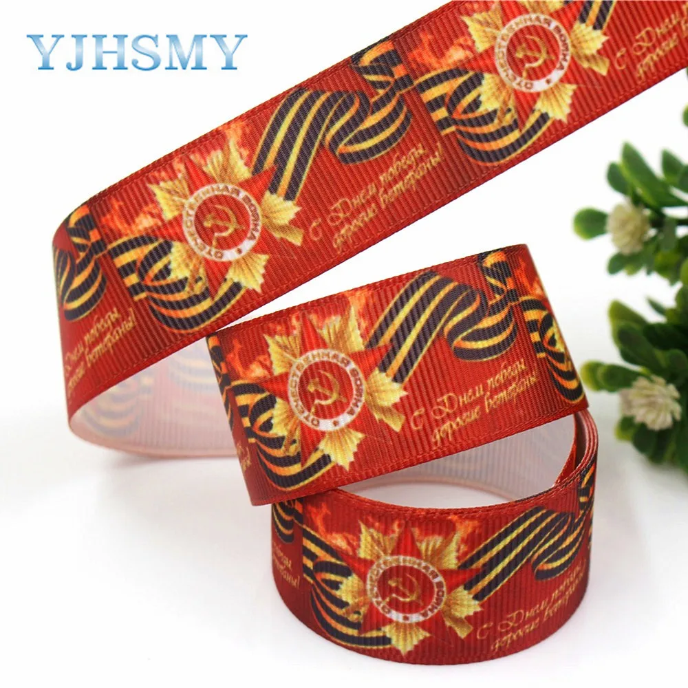 YJHSMY G 18616 493 25 мм 10 ярдов значок ленты термопечать grosgrain Свадебные аксессуары DIY