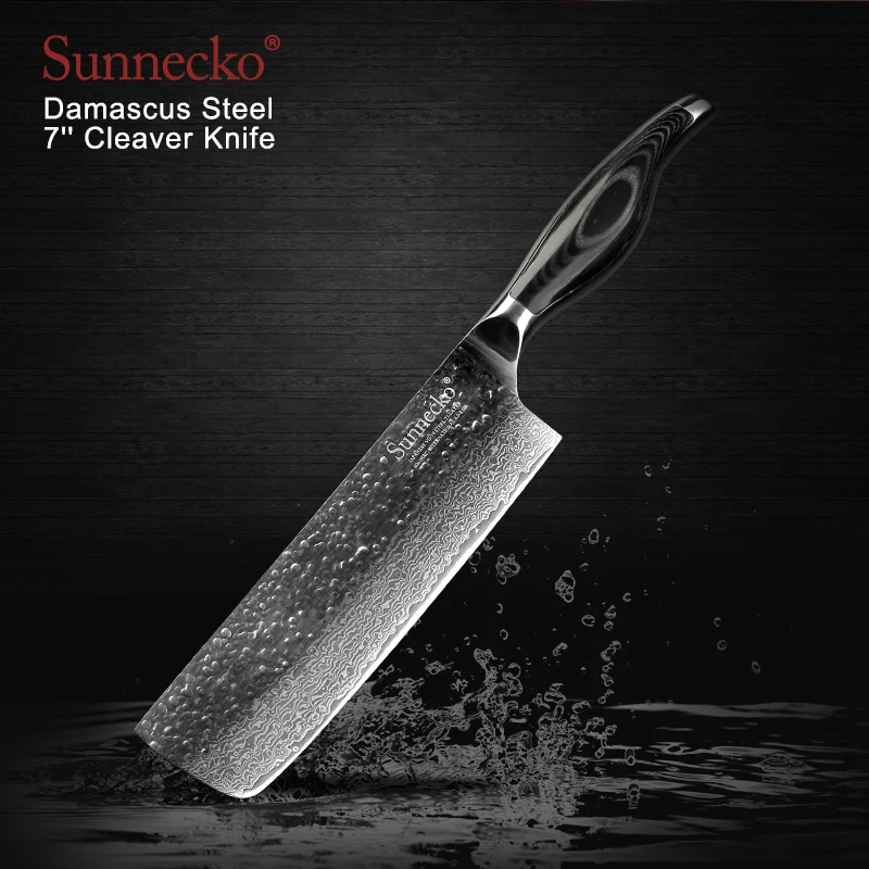 SUNNECKO 7 &quotКливер 5'' дамасский универсальный нож японский VG10 Сталь лезвия для