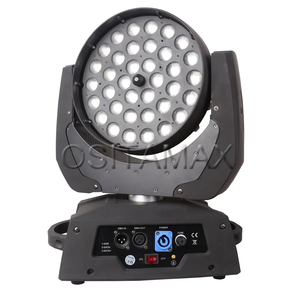 2 шт./лот вращающаяся голова Zoom/ Wash Light 36x18 Вт RGBWA UV 6 в 1 кольцо изменение цвета для DJ