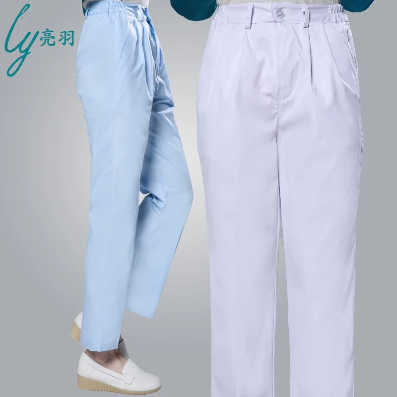 

Women Nurse Pants Unisex Men Doctors Trousers White Elastic Overalls Thickening Nurse Trousers Men's Work Pants