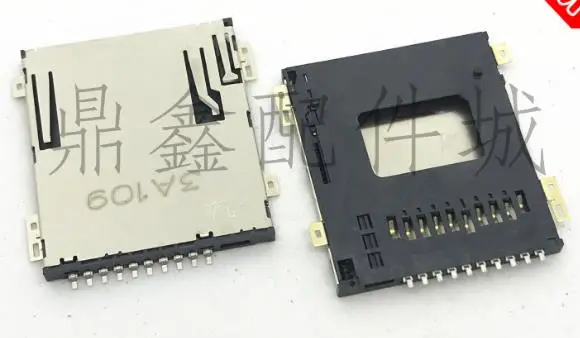 10Pin держатель sd карты самоэластичный тип с позиционирующей колонкой|Соединители|