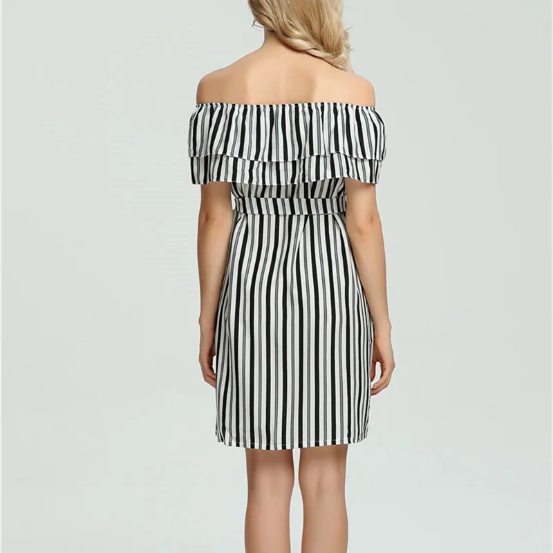 Лето 2017 г. платье Для женщин модный принт сексуальная с плеча шифоновые платья