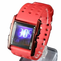 dw330a red watchcase chronograph date backlight red bezel boy girl digital watch