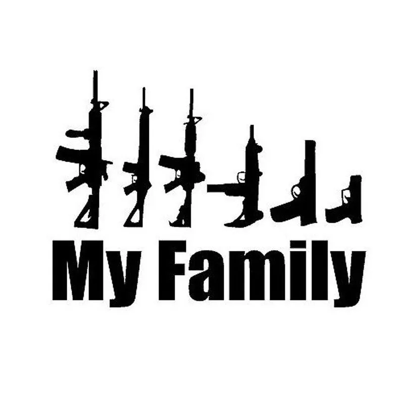 Моя семья Штурмовая винтовка пистолет оружие Обложка задняя часть крутой черный