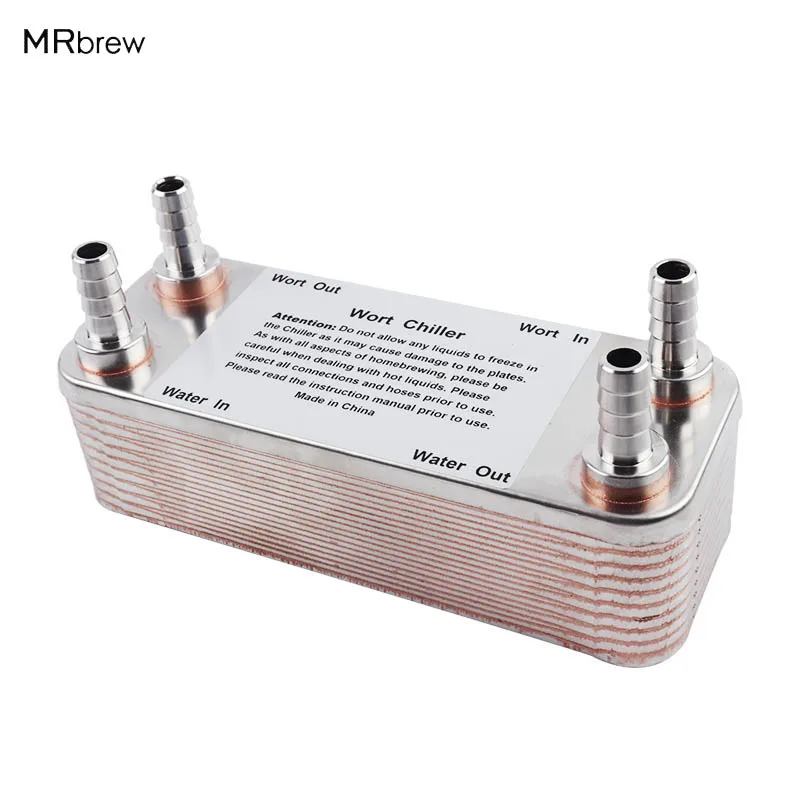Охладитель пива для домашнего пивоварения 20 тарелок пластинчатый теплообменник