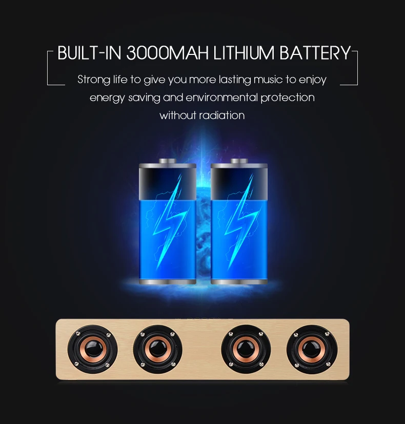 TOPROAD 12 Вт Hifi Bluetooth динамик s беспроводной стерео сабвуфер Altavoz деревянный домашний аудио Настольный динамик Громкая связь TF caixa de som