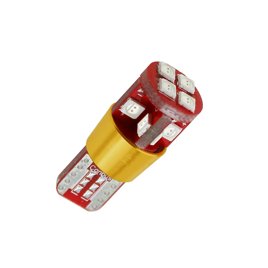 YCCPAUTO W5W T10 LED Canbus Auto Car Turn Side Wedge License Lamp White Non Polarity Bulb Red Yellow Blue 12v 3030SMD 1PCS | Автомобили и