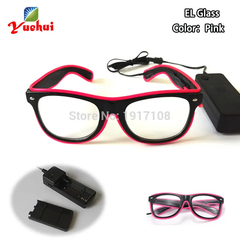 Новый стиль 10 цветов выбор светодиодные очки Декор звук активированный свет EL wire