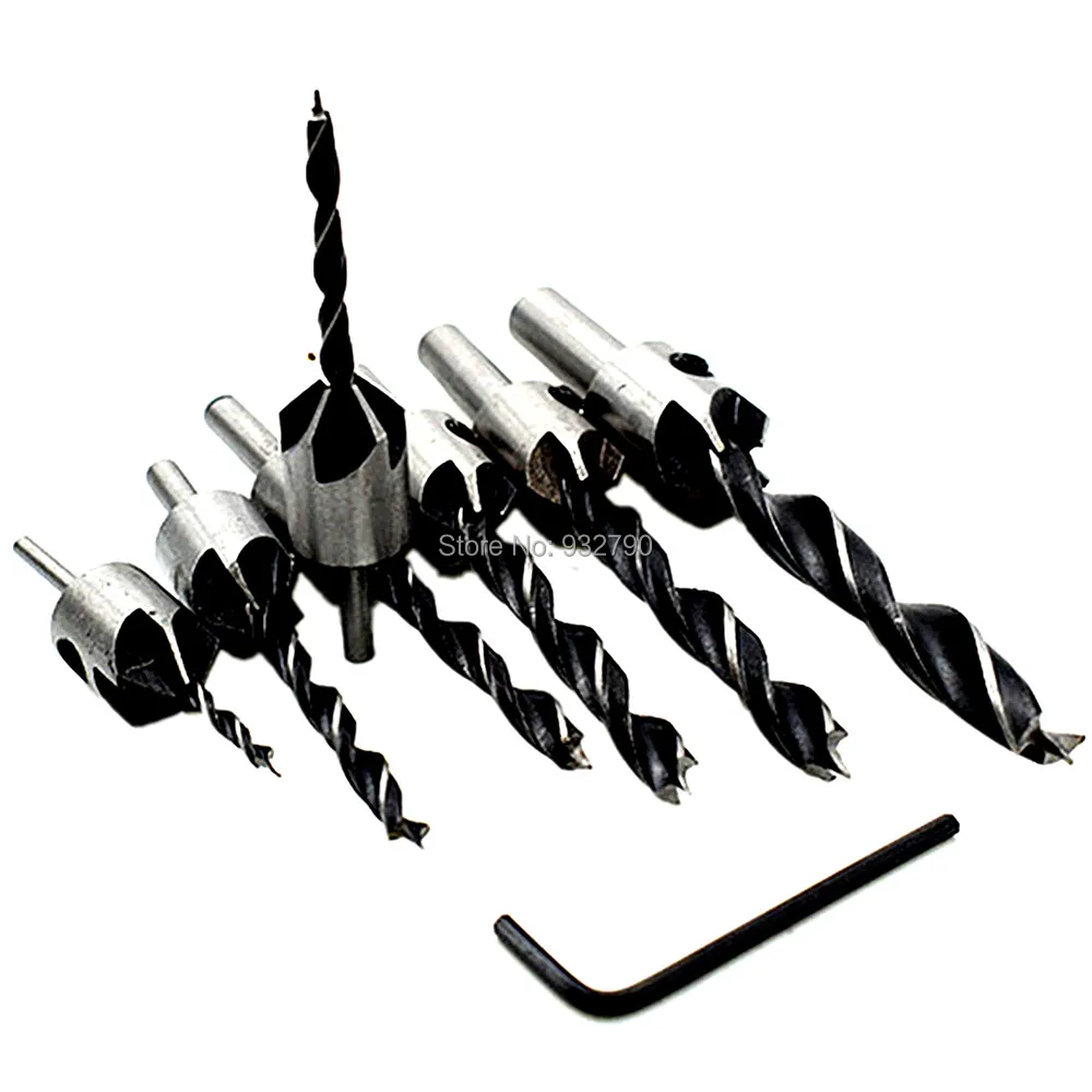 7 шт. расточные оправки сверло для дерева деревообработки зенковки фаска резак 3