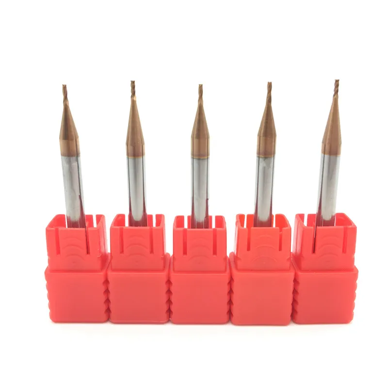 

5PCS HRC60 1mm Solid Carbide Endmills ENDMILL D1X3XD4X50L 4 Flute Standard Length Side milling Slotting Profiling carbide cutter
