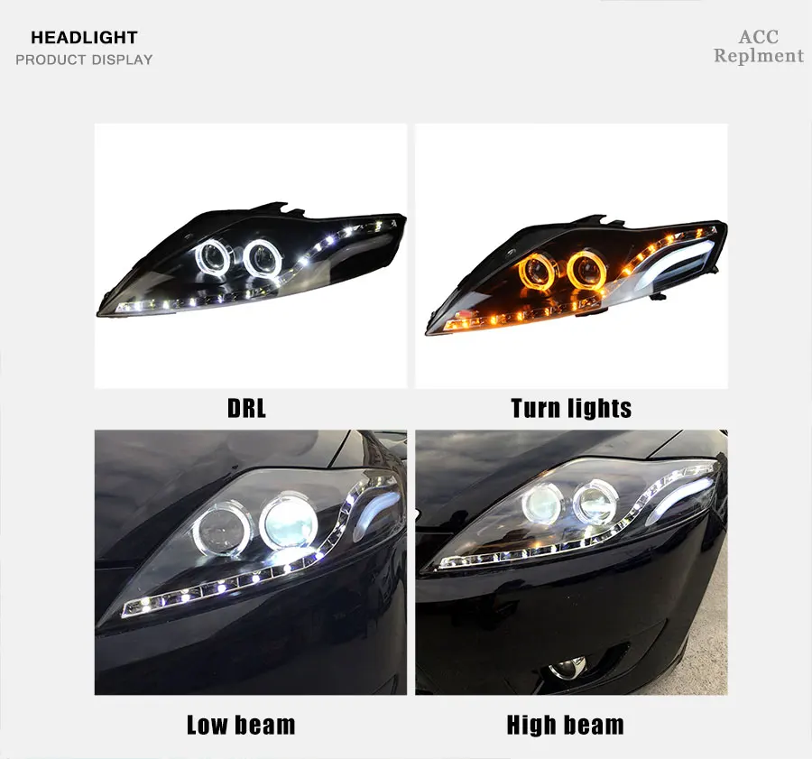 2 шт. светодиодный фары для Ford Mondeo 2007-2012 светодиодный автомобильный фонарь ангельские глазки ксенон HID комплект Противотуманные фары светодиодный дневные ходовые огни