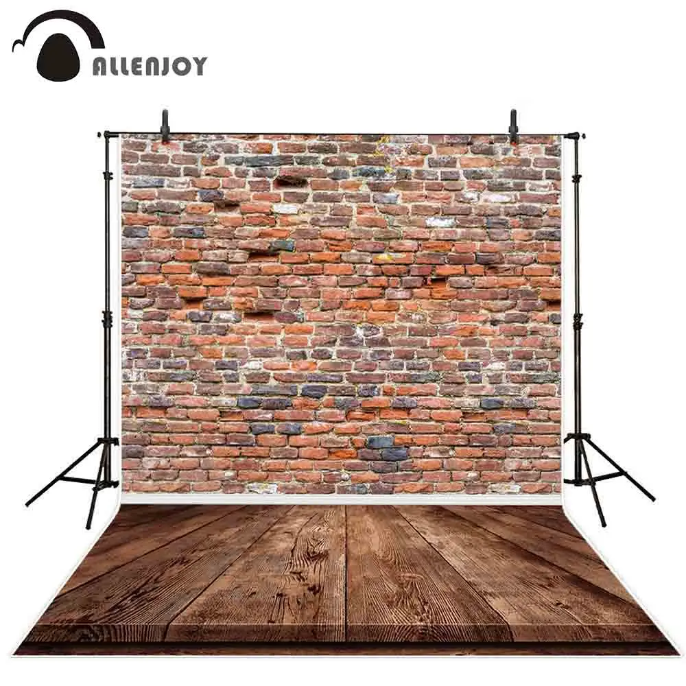 

Allenjoy photo background old brick wall portrait wood floor photography backdrop photocall photophone shoot prop decor new