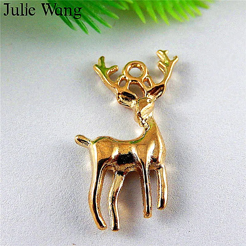 Julie Wang 20 шт. KC Glod Deers Подвеска из сплава DIY браслет ожерелье декоративная фурнитура
