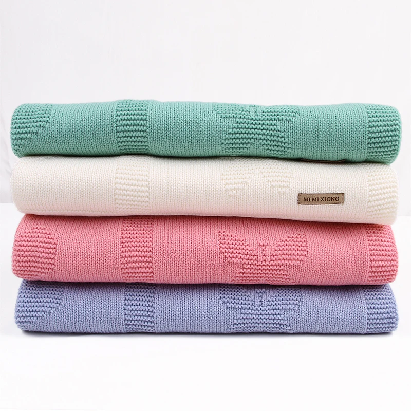 CieiK Baby Swaddle Blanket Вязаный Мягкий новорожденный Фотография Wrap Дети Малыш Цветочные