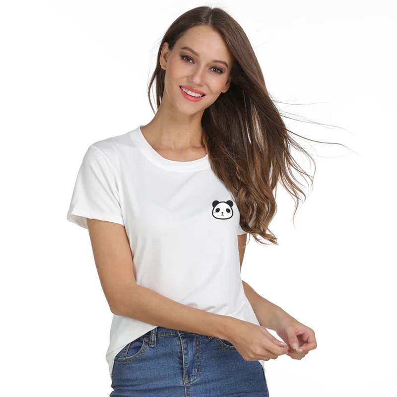 Футболка женская оверсайз с принтом панды повседневный смешной топ коротким