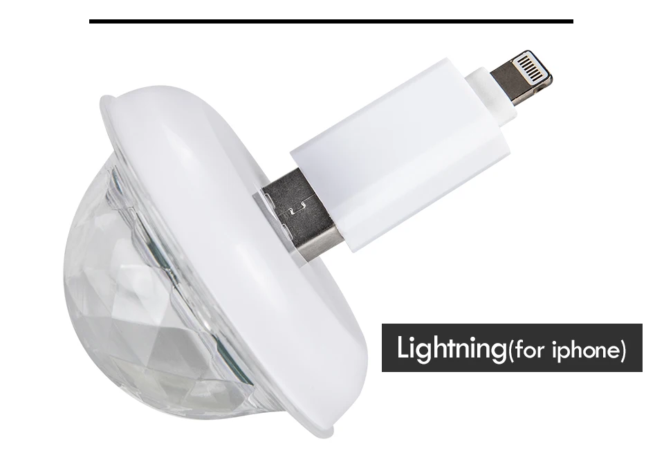 USB мини сценический светильник с музыкальным датчиком 4 вида Micro usb/светильник ning/type C для телефона портативный хрустальный магический шар эффект лампы