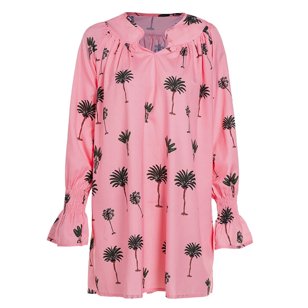 Платье женское повседневное Пляжное с длинным рукавом и треугольным