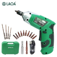 laoa 3 6v portable electric screwdriver set with rechargeable lithium battery cordless drill diy with 11 bits