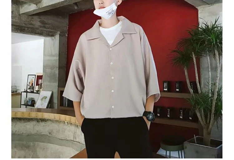 Лето, Camisa, рубашка оверсайз, мужская, короткий рукав, Корейская рубашка, мужская мода, повседневная, свободная, хип-хоп, уличная, мужская рубашка, M-XXL