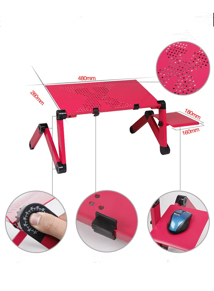 Регулируемый портативный складной столик для ноутбука компьютерный подставка