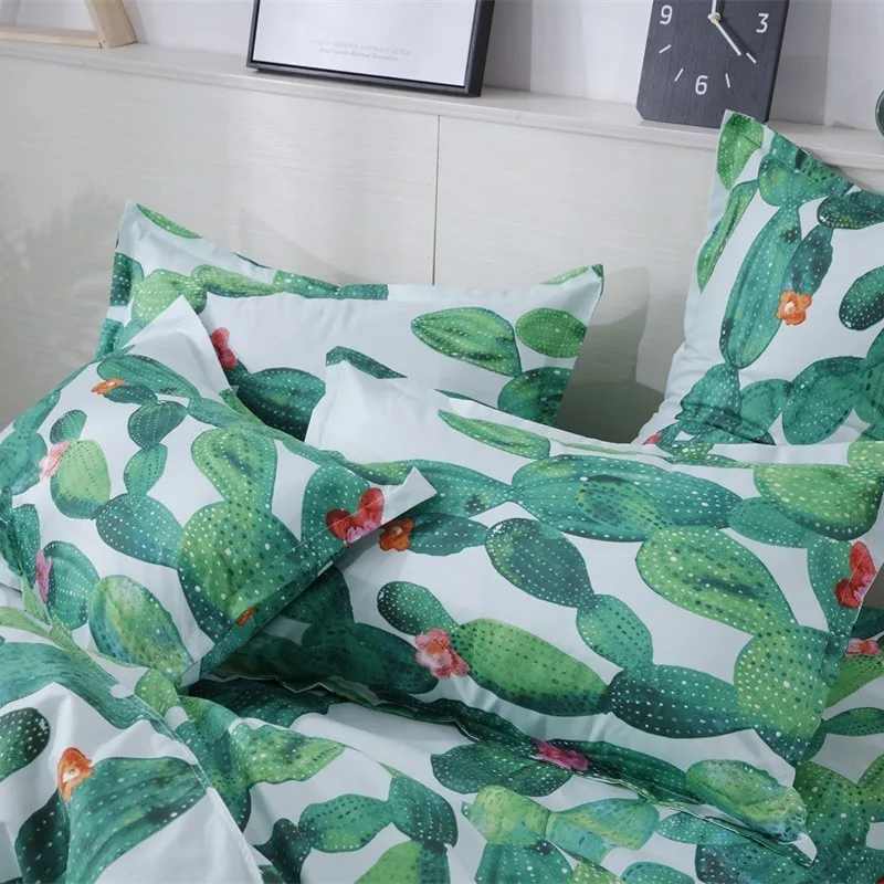 2/3 шт. Зеленый Растительный кактус Комплект постельного белья пододеяльник Набор