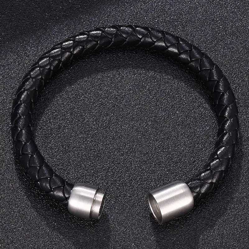 Классический мужской кожаный плетеный браслет браслеты модные мужские из