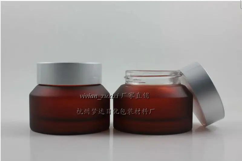 50pieces/lot High quality 50g rose red cream jar, cosmetic jar, glass jar or cream container, eye cream jar