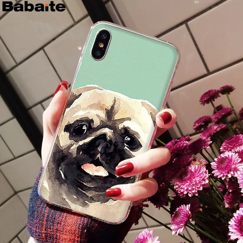 Babaite милый мопс Роскошный Уникальный Дизайн чехол для телефона для iPhone 6S 6plus 7plus 8 8Plus X Xs MAX 5 5S XR - Цвет: A16