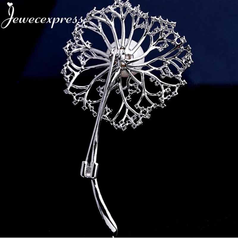 Jewecexpress Мода цветок одуванчика яркий циркония Броши Для женщин ювелирные