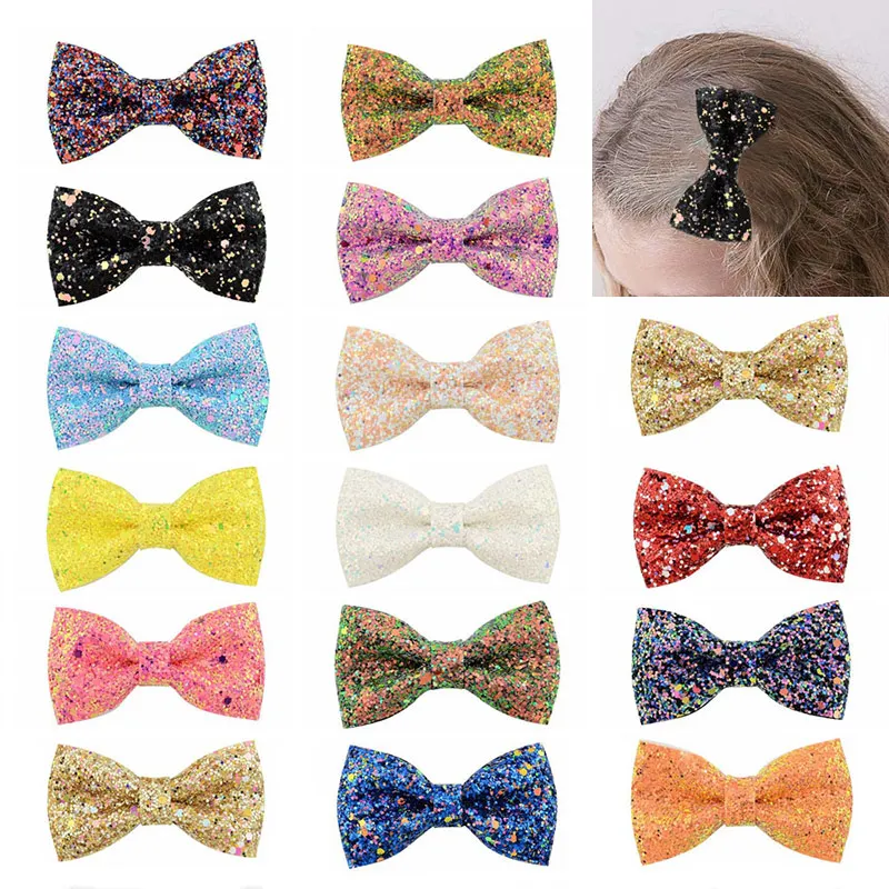 Хит продаж красивый Детские 1 ПК заколки для волос с блестками бантами зажимом