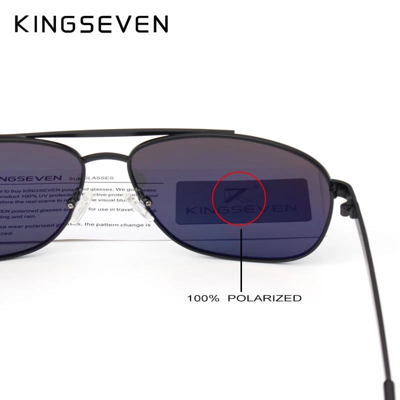 Мужские поляризационные солнцезащитные очки KINGSEVEN черно красные с
