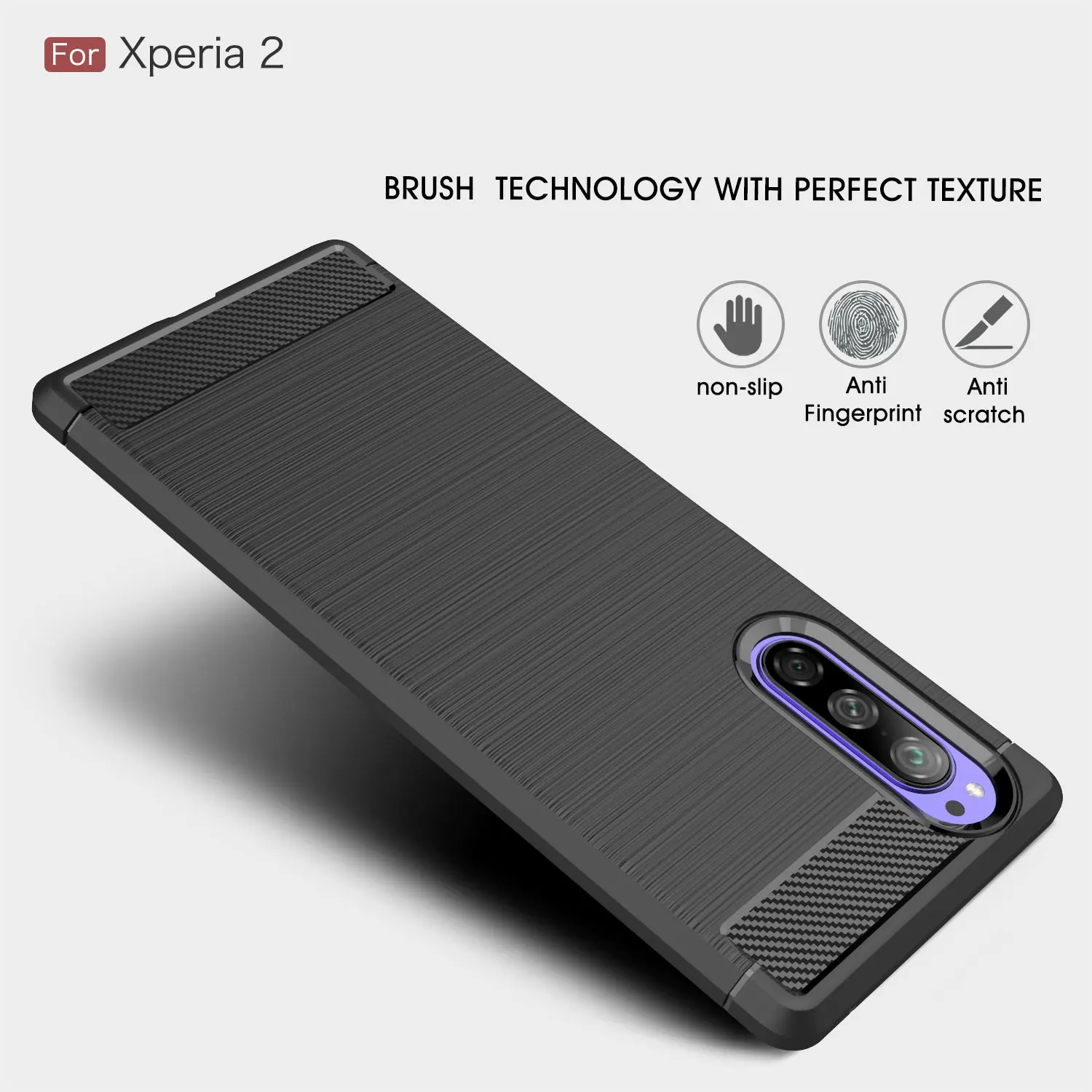 Ультратонкий Мягкий силиконовый чехол бампер из углеродного волокна для Sony Xperia 2