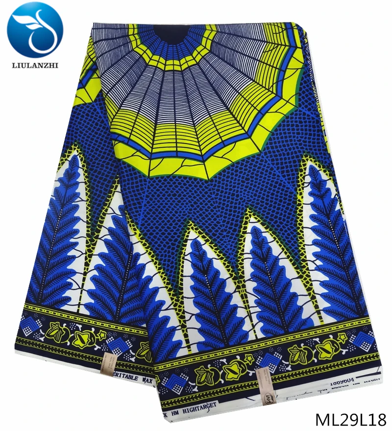 

LIULANZHI polyester wax print ankara wax fabric african wax dresses for women 6yards per lot free shipping 2019 ML29L01-30