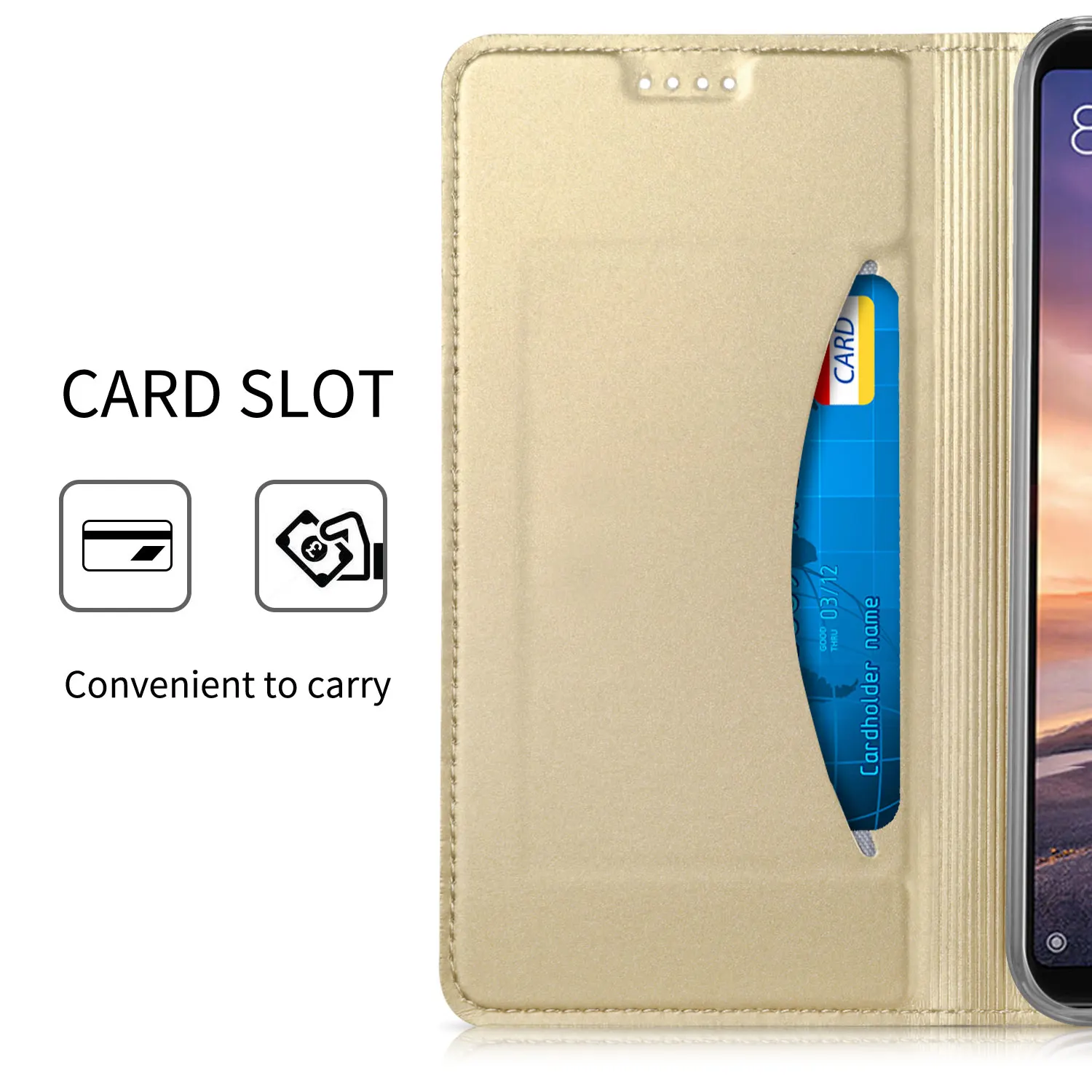 Dulcii for Xiaomi Mi Max 3 flip case Magnetic Adsorption Leather Flip Stand with Card Holder Case |